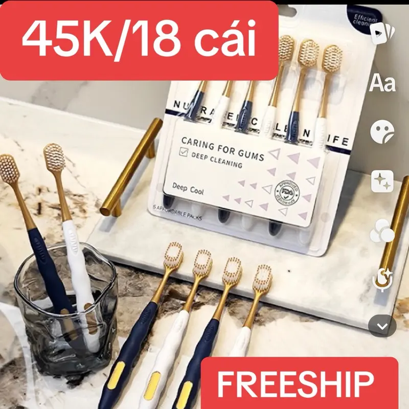 Combo 3 vỉ bàn chải 18 cái bàn chải đánh răng hàng nội địa trung TẶNG KÈM 4 HỘP TĂM CHỈ NHA KHOA 2