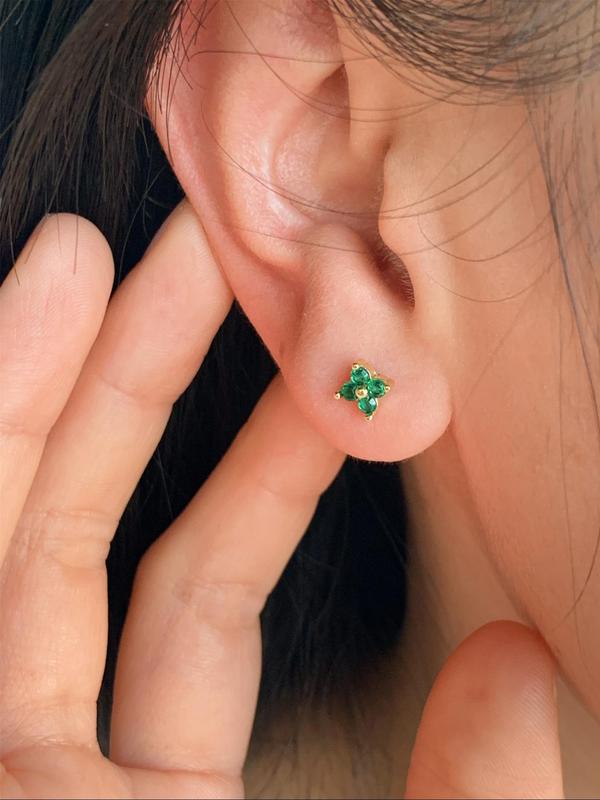 Flower Design Stud Earrings, Rhinestone Decor Stud Earrings for Women for Party, Daily Decor, Trendy All-match & Exquisite Jewelry for Birthday Gift 8
