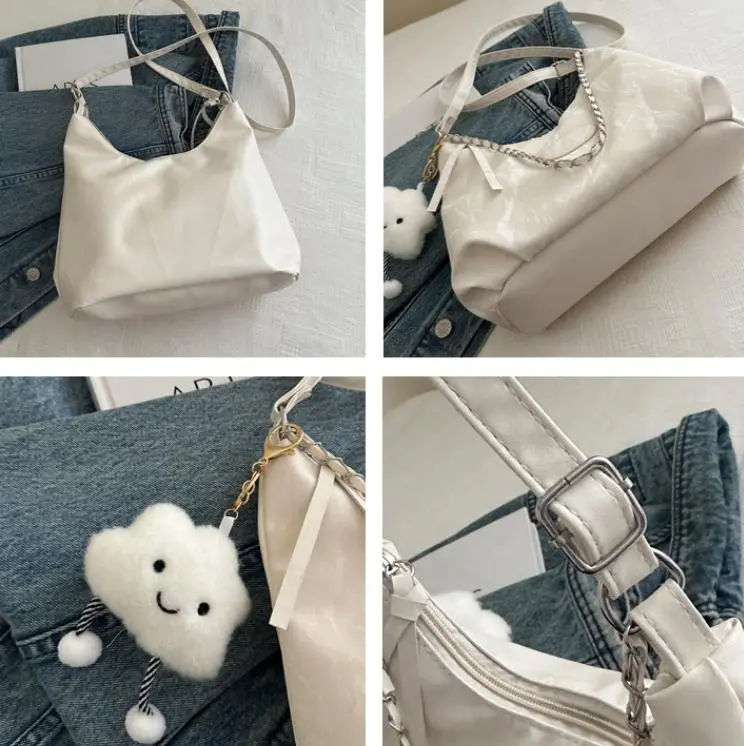 Túi tote Da phối Nhung túi xách đeo chéo nữ thiết kế 2 dây đeo tinh tế tặng kèm charm mây xinh xắn TXN 935 1