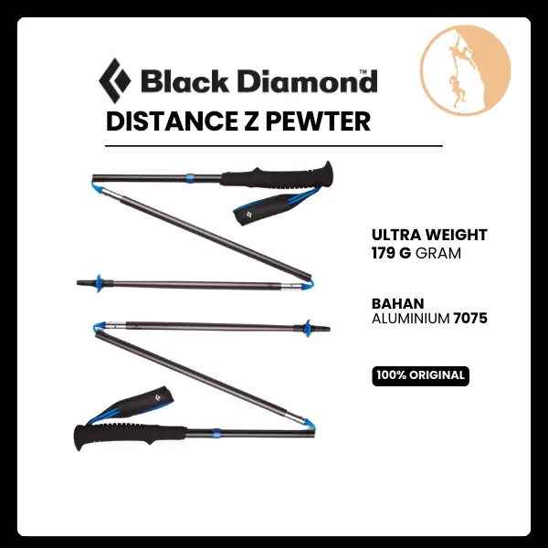 Black Diamond Distance Z (Aluminum/Pewter) - Trail Running/Trekking Poles