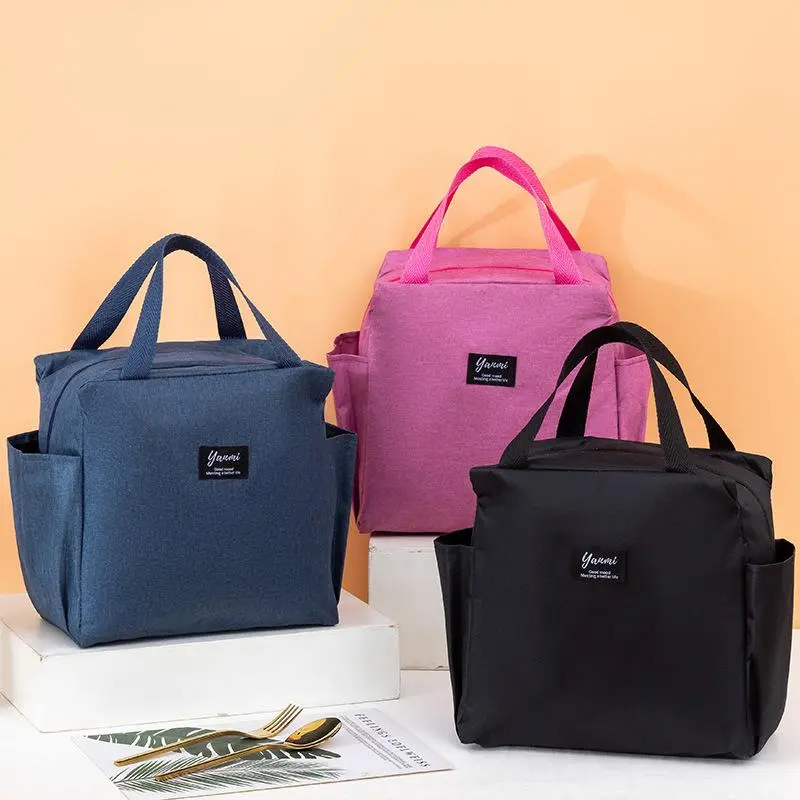 Lunch Bag, 1 Count Large Capacity Insulated Bag with Handle, Portable Lunch Box Bag for Home Office School Picnic