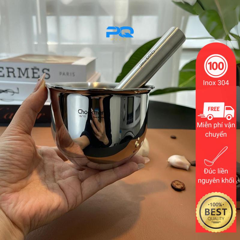 bộ chày cối inox 18 10 giã gia vị hành tỏi Chockmen