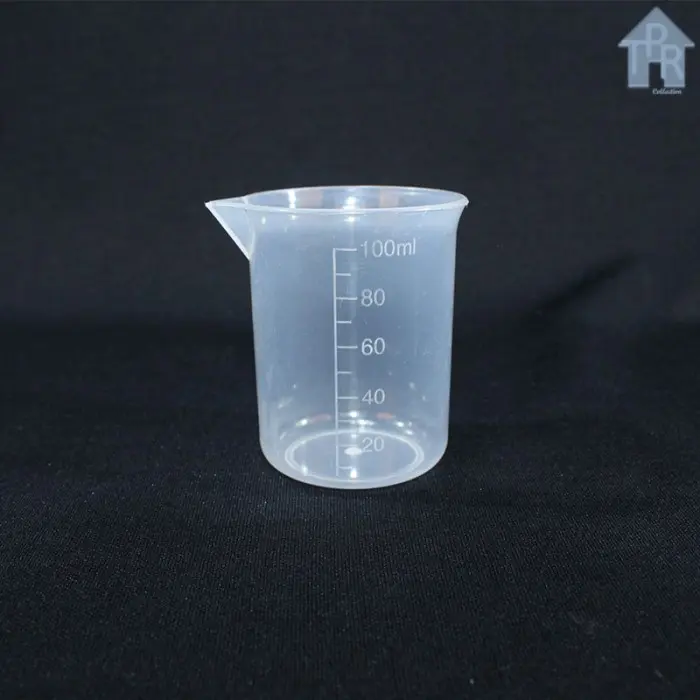 Gelas ukur takaran plastik 100ml. kitchenware beaker plastik polos