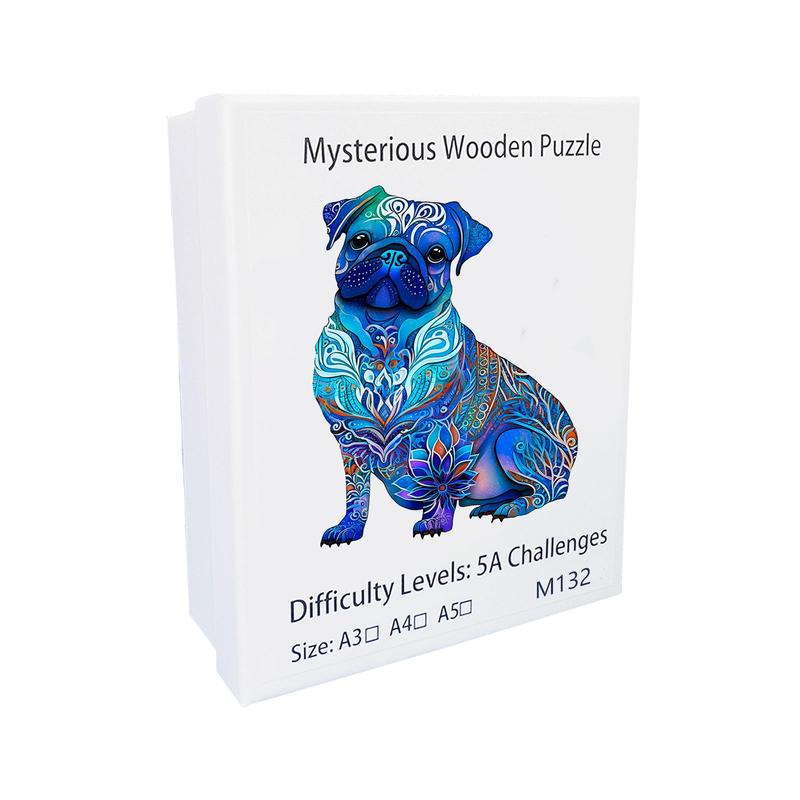 Dog Pattern Wooden Jigsaw Puzzle, 1 Set Irregular Animal Shape Learning Puzzle, Creative Birthday and Holiday Gift Options 5