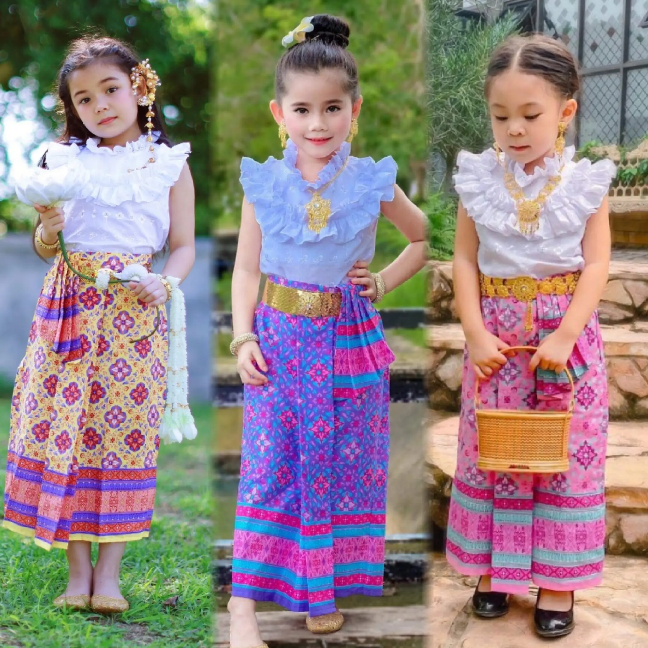 ชุดไทยเด็กผู้หญิง(พร้อมส่ง)