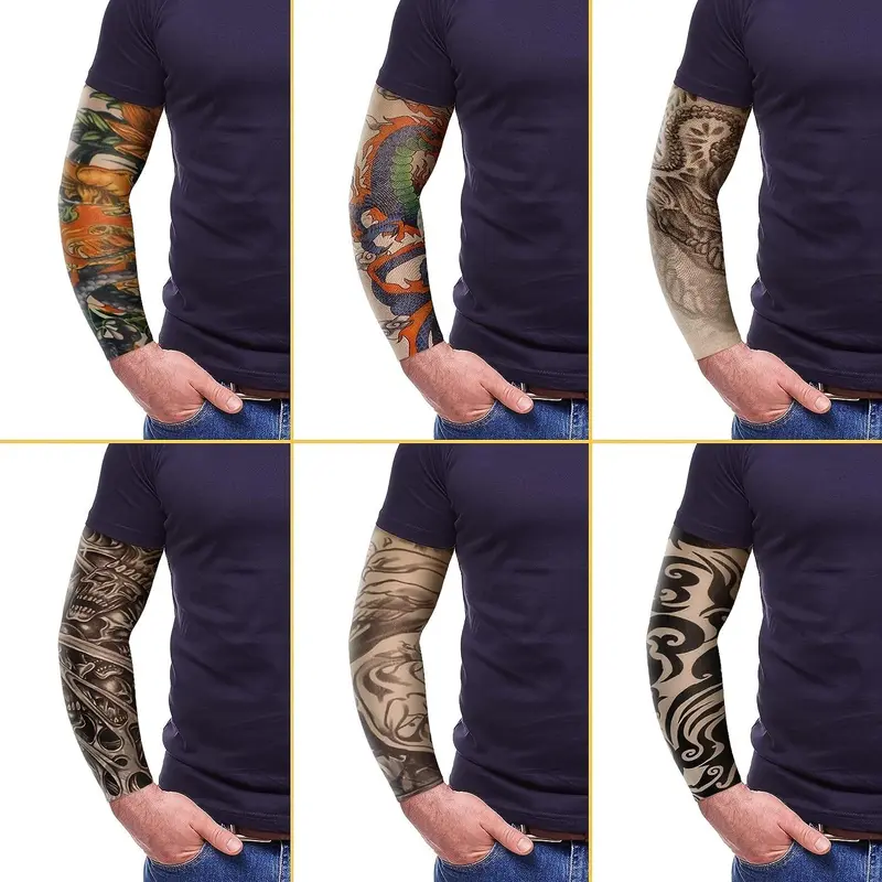 Sun Protection Outdoor Sports Arm Sleeve, 12pcs/set Outdoor Tattoo Sleeves for Men and Women, Sports & Outdoor Accessories Supplies， Gym Wear, Gym Fits 2
