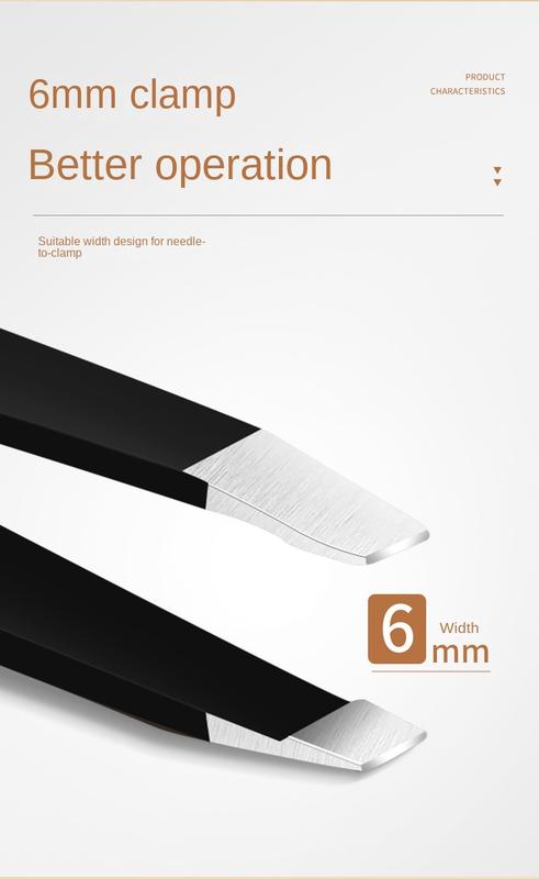 Product Introduction of Gecomo Stainless Steel Eyebrow Tweezers Oblique Mouth Flat Mouth Eyebrow Tweezers Eyebrow Tweezers Beard Pulling Eyebrow Trimming Tweezers Beauty Tools Makeup Cosmetic 5