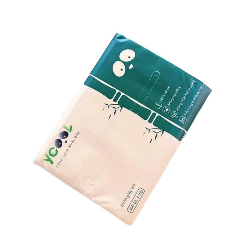 Giấy ăn gấu trúc khăn giấy tre YCOOL 300 tờ 4 lớp unisex không mùi Giấy Vệ Sinh khăn  giấy khăn dùng 1 lần  cuộn 80m
