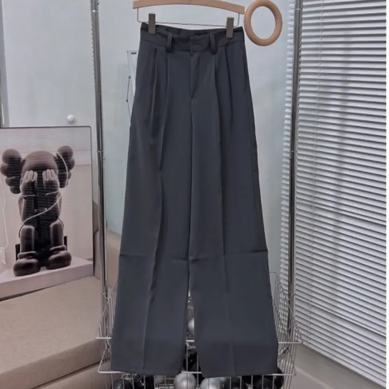Quần Tây Ống Suông (Chất Gold Nhật) Mềm Mịn Lưng Cao Tôn Dáng Dài 102-103cm Women Pants Ong Đen Voi 2