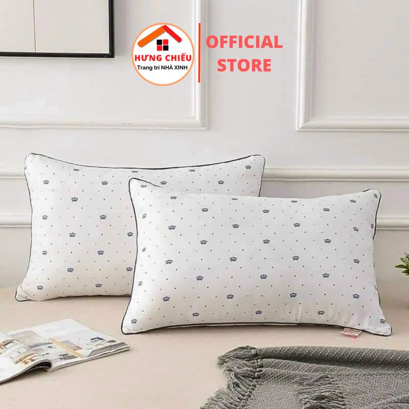 Combo 2 ruột gối bông gòn họa tiết vương miện 45x65cm Hanimo - Hưng Chiếu