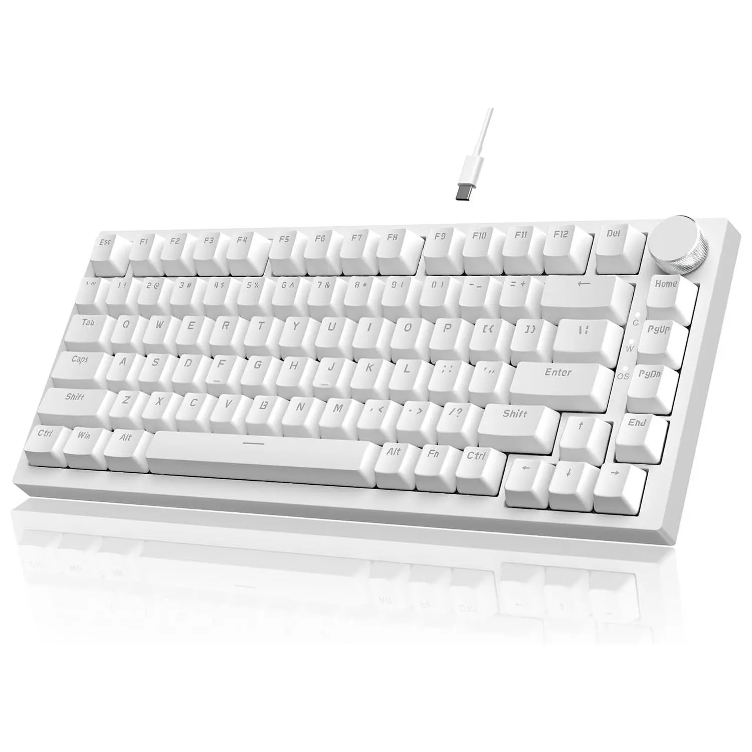 Wired Mechanical Gaming Keyboard, 82-Key Keyboard with Knobs & Hot-swappable Functionality, Enhanced PC Performance Keyboard