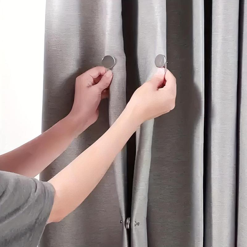 Curtain Magnet Button, 10 Pairs/set Vintage-style Curtain Magnets with Back Tack, Leak-proof Holdback Button for Home, Bedroom & Office Draperies 3
