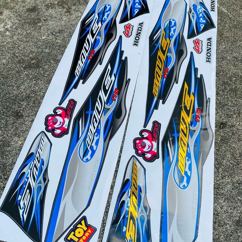 Tem Lửa Ghép Crom Màu Mới Bạc Phối Xanh Cực Đẹp Dán Wave 50,100,110 ...