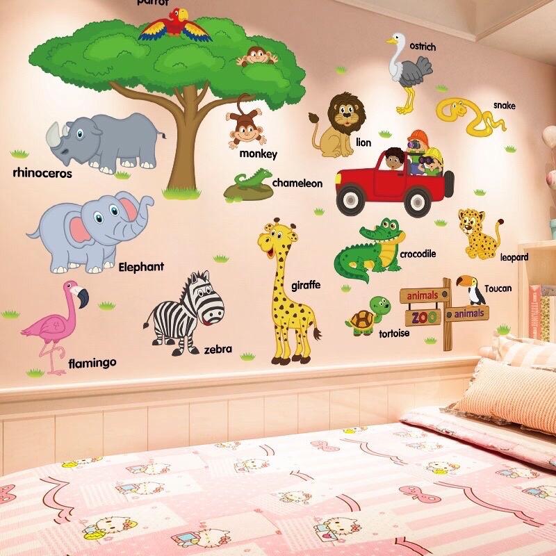 Decal dán tường cho bé, nhiều mẫu mã sẵn keo dán
