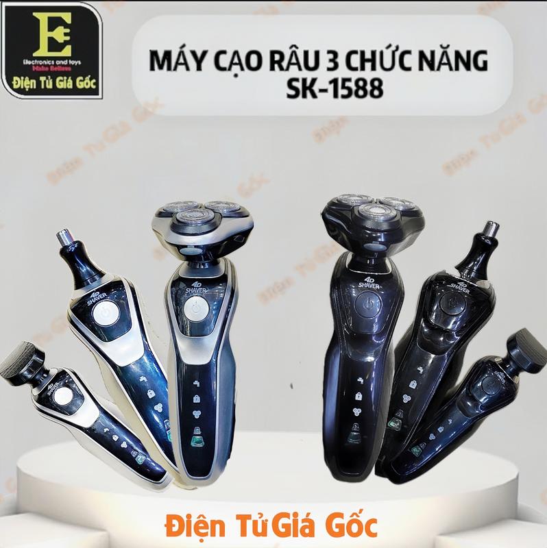 Máy cạo râu đa năng SK1588, 3 in 1 ( cạo râu, tông đơ,cắt lông mũi) thông minh tiện lợi