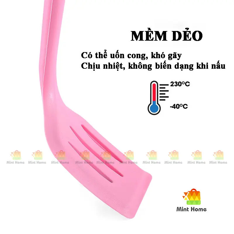 Bộ dụng cụ làm bánh 5 món silicon, nấu ăn, trà sữa, chè gồm chổi, spatula trộn bột, đánh trứng, xẻng silicone chịu nhiệt 3