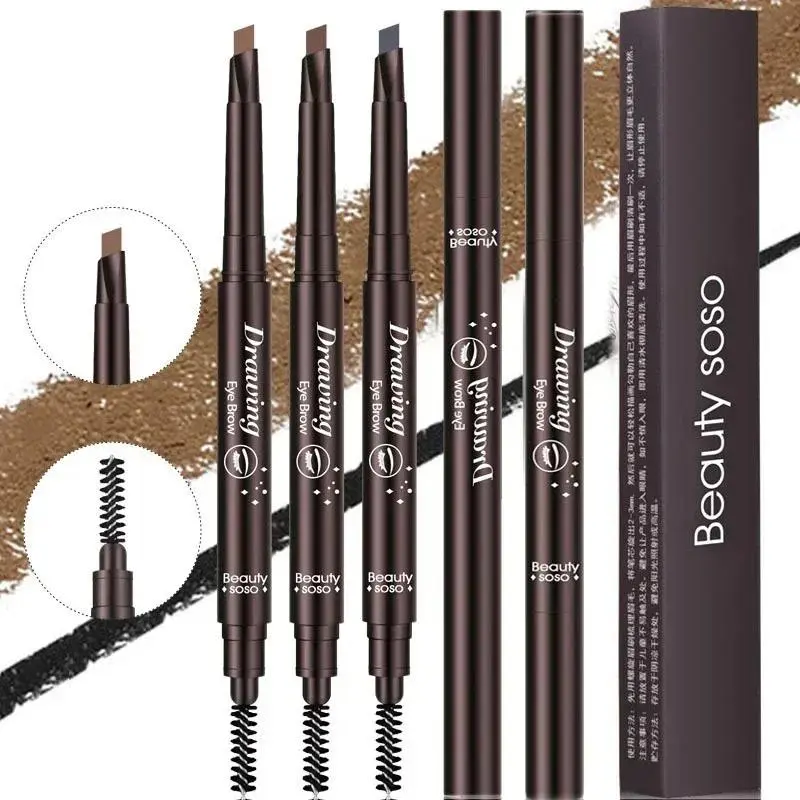 Trend fashion 5 Colors Waterproof Eyebrow Cosmetics Pen Waterproof Double-headed Eyebrow Tattoo Long Lasting Makeup Eyebrow Pencil