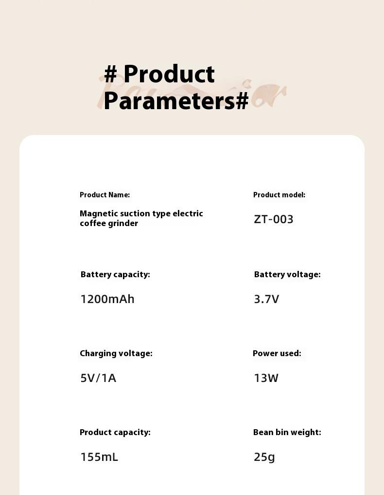 Product Introduction of Electric Coffee Bean Grinder Ultra-Fine Powder Machine Household Small Automatic Grinder Hand-Cranked Cross-Border Coffee Machine 18