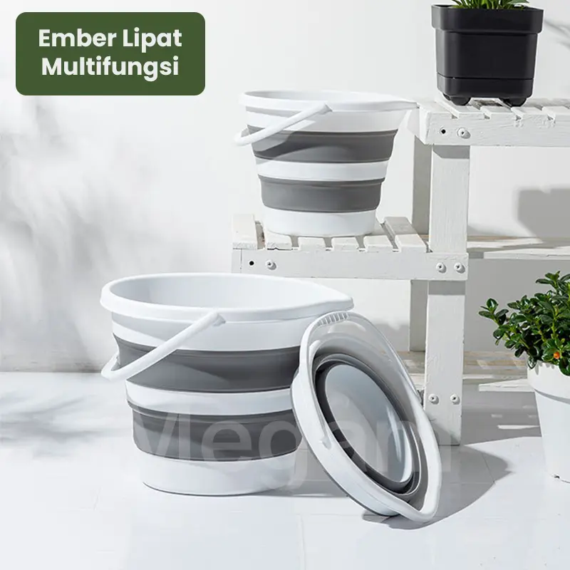 Megam Ember Lipat Portable 5L 10L Ember Kamar Mandi Keranjang Lipat Baju Laundry Ember Lipat Pancing Travel  Ember Pel Plastik Lipat Baskom Wadah Serbaguna Water Bucket Foldable Collapsible HSB683 3