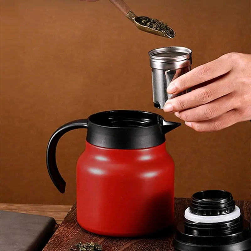 Bình pha trà, bình giữ nhiệt inox 316 size 1000ml tặng kèm chổi cọ vệ sinh bình 5