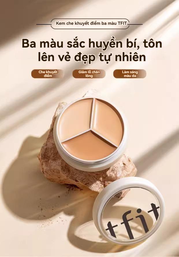 Product Introduction of Bảng Màu Che Khuyết Điểm Đa Năng, 3 Màu, Kem Che Khuyết Điểm Trung Bình Lâu Trôi, Không Thấm Nước, Trang Điểm Mỹ Phẩm Cho Nữ, Trung Bình 5