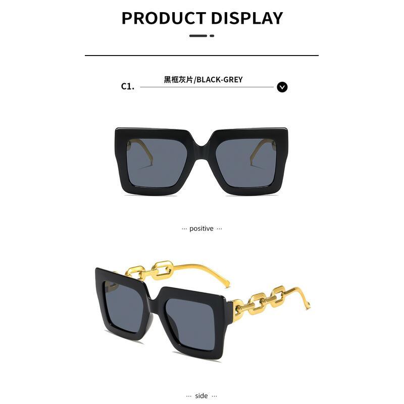Product Introduction of New large frame sunglasses, women's resin, high-end feeling,  fashionable sunshade sunglasses 10