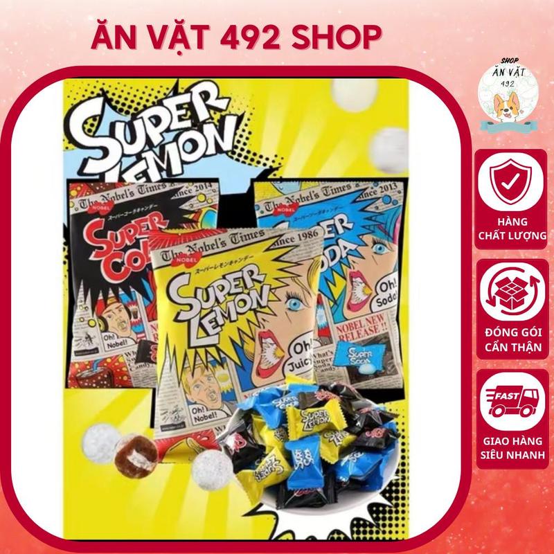 Kẹo Siêu Chua 3 Vị Super Cola Soda Lemon Nhật Bản, Kẹo Vị Chua Ăn Vặt Siêu Ngon