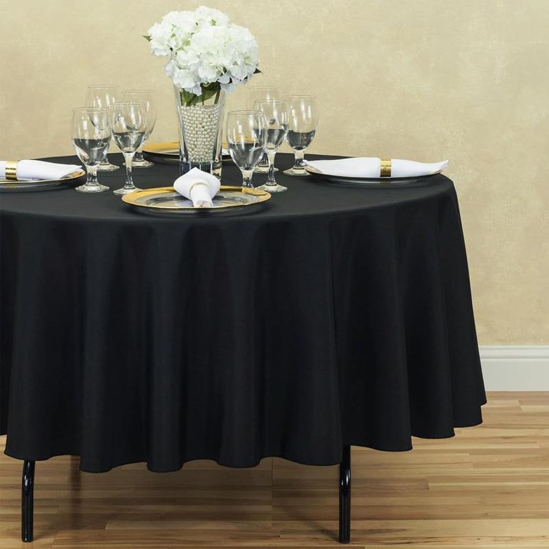 Solid Color Round Tablecloth, Waterproof & Stain-proof Tablecloth, Durable Tablecloth for Dining Room, Party & Wedding 4