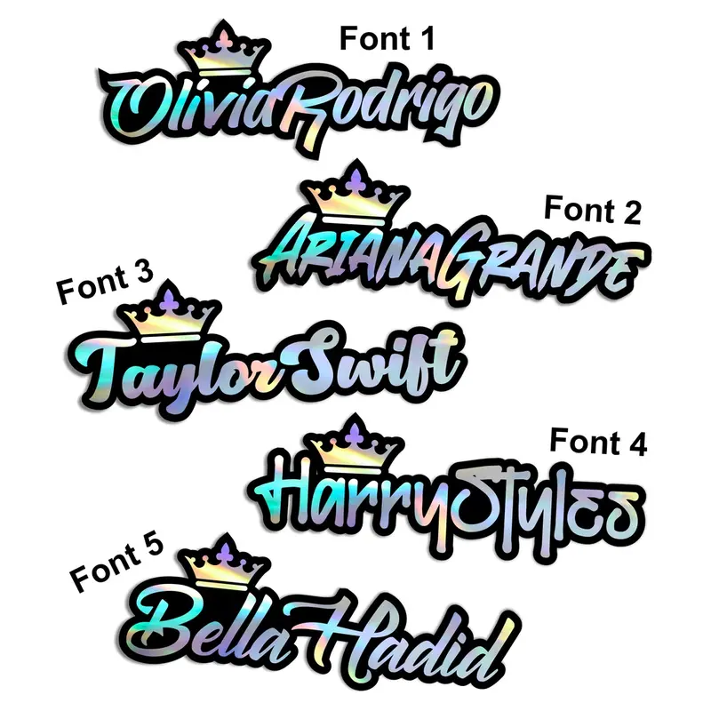 Stiker Mahkota Nama Hologram Bisa CUSTOM untuk Laptop/ HP/ Mobil 1