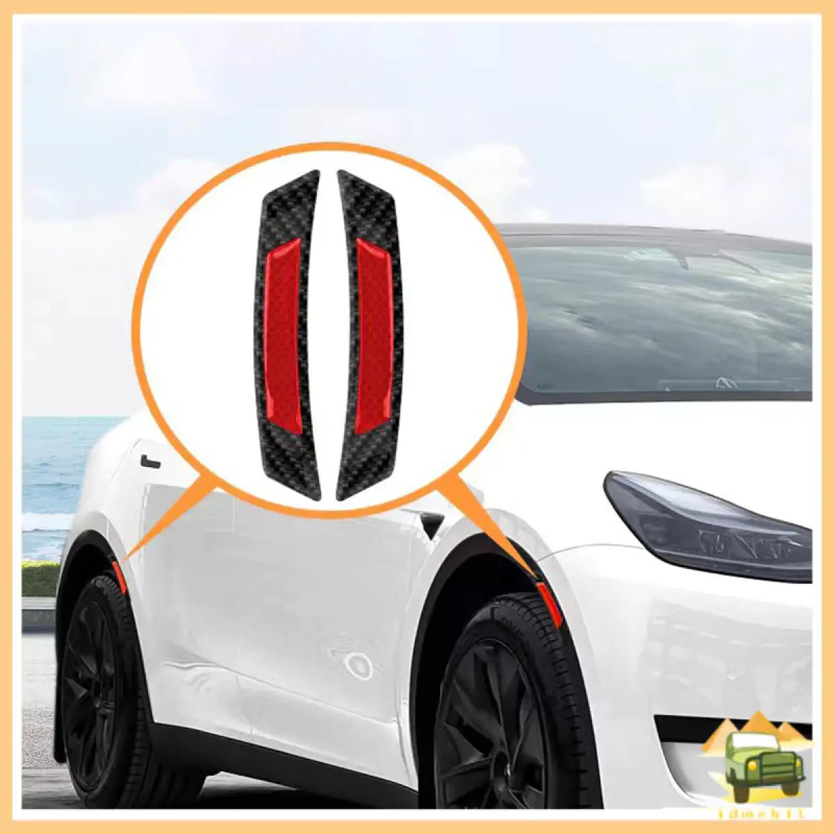 Stiker reflektor mobil/stiker lampu kaca mobil belakang/Dummy side marker tempel mata kucing bemper Car