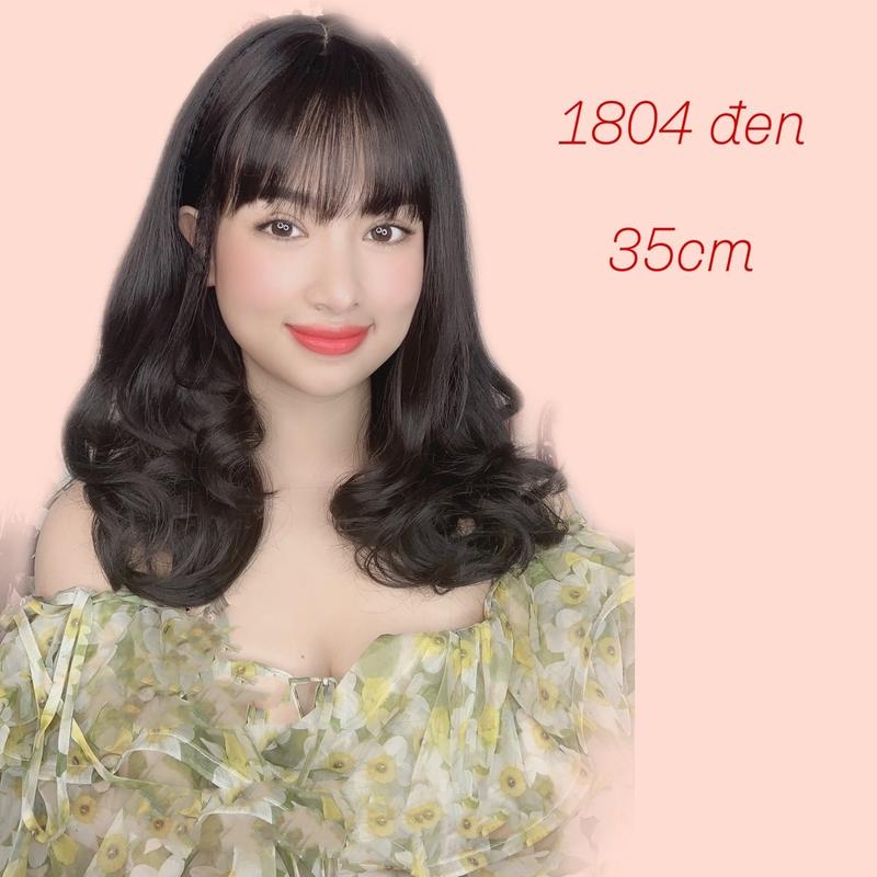 Tóc nguyên bộ mã ML16 . Xoăn ngang vai 35cm ( kèm lược+dưỡng tóc+lưới trùm tóc thật)) chất tóc làm từ sợi tơ nhân tạo Tóc Giả