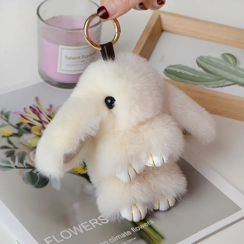 [BUNNY LULU] Thỏ nhồi bông đáng yêu lông dài, mịn. Móc Chìa Khoá , Tag túi xách thỏ bông lông dài Hot Trending. Móc Khoá Nữ, Phụ kiện treo túi xách Nữ charm  labubu Móc Khóa Women 5