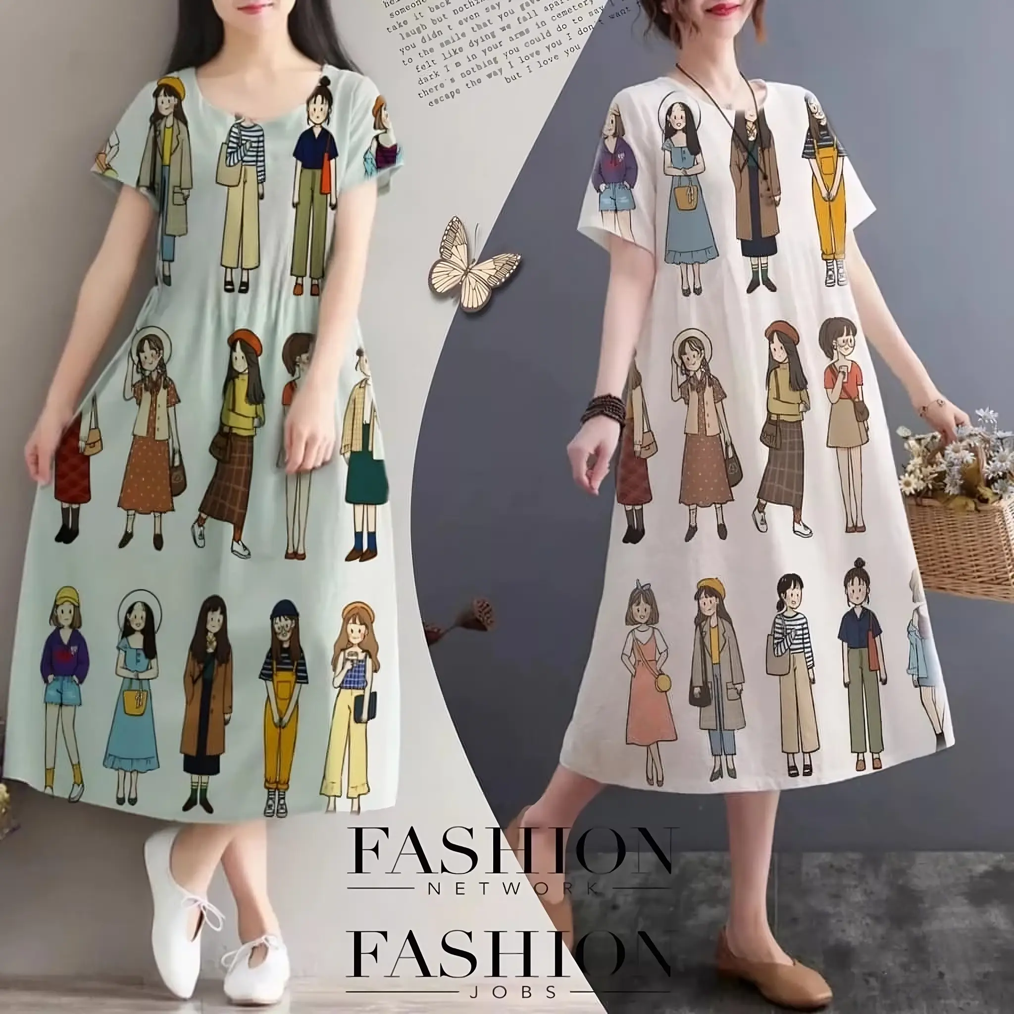 COD Baju Tidur Daster Dress Jumbo Wanita Dewasa Motif Gadis Terlaris FIT TO XL Dress Korean style Bahan Kaos Katun Lembut Midi Nyaman Pendek Remaja