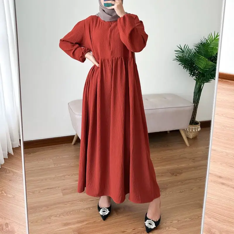 BAVIN MIDI DRESS CRINKLE AIRFLOW POLOS BALENA DRES WANITA MUSLIM CRINCLE PREMIUM 0