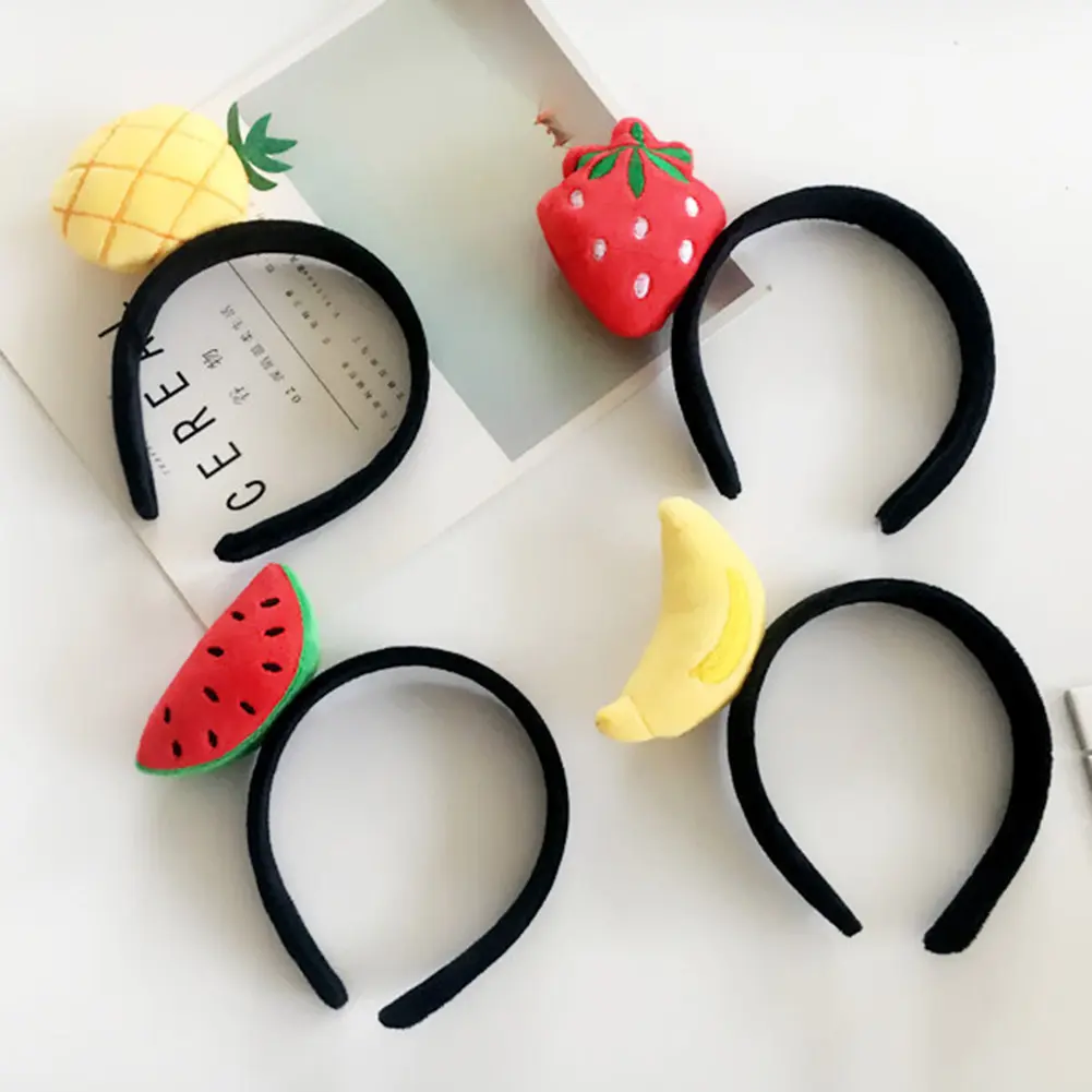 [Ready stock] Cute Girls Watermelon Strawberry Plush Headband Hairband Hair Hoop Accessory