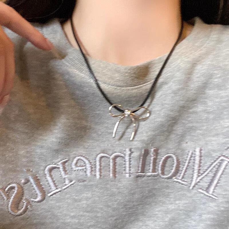 Product Introduction of Korean bow necklace women sier color ins fine student birthday gift 25