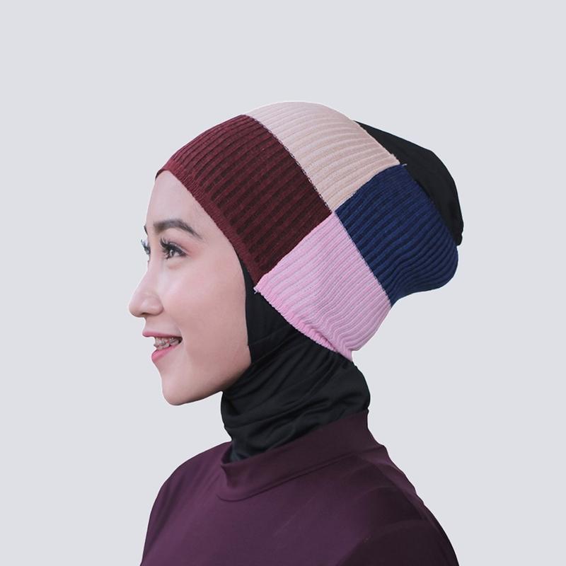 Ciput Rajut Bandana Rajut Dalaman Hijab 2 & 4 Warna 1