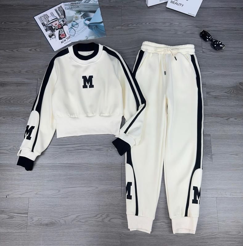 Bộ Thể Thao Chữ M Thêu Bo Chun Lót Lông #3670