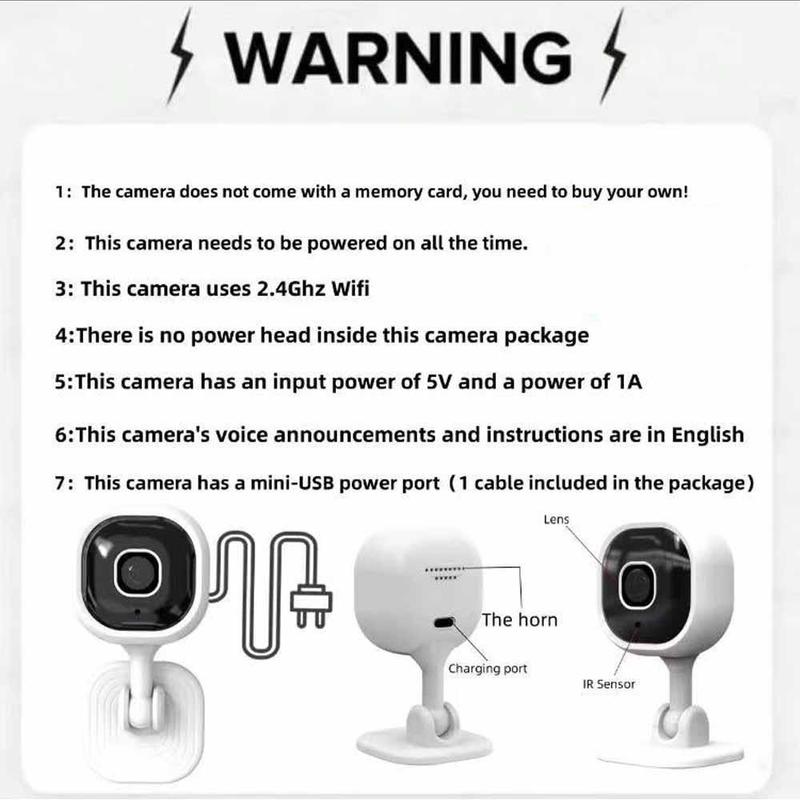 Product Introduction of Wireless Security Camera, USB Powered 1080P WiFi Network Monitoring Camera, Indoor Camera with Mobile APP Control, Pet Camera with Infrared Night Vision 2