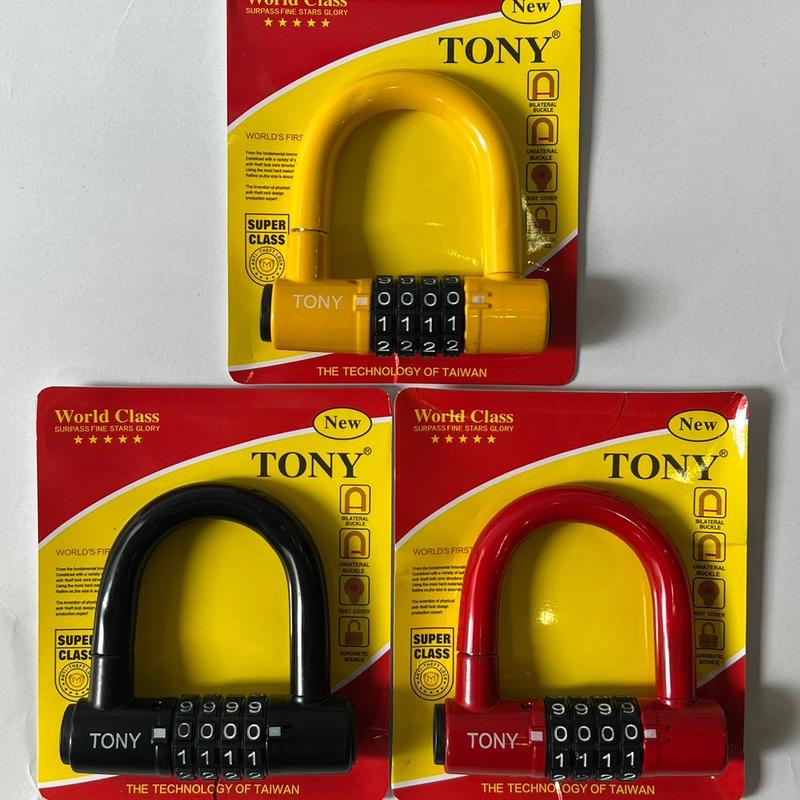 Ổ khoá mật mã 4 số tự chọn Tony chữ U chống trộm, chống cắt khoá nhà, khoá cửa, khoá xe,...