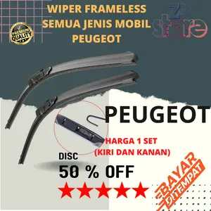 WIPER FRAMELESS PEUGEOT - UNTUK SEMUA TYPE MERK MOBIL PEUGEOT BERKUALITAS Tanpa Rangka Besi Kaca Karet Kendaraan Motorcycle Windshield