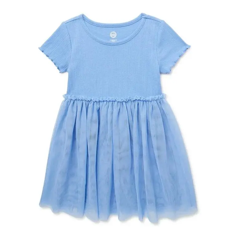 Đầm thun cotton gân tay ngắn xuất dư xịn 12m-5t 3