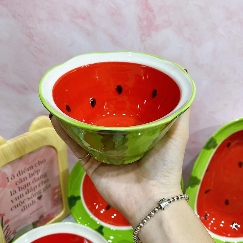 Bát đĩa lẻ mẫu dưa hấu dễ thương 4