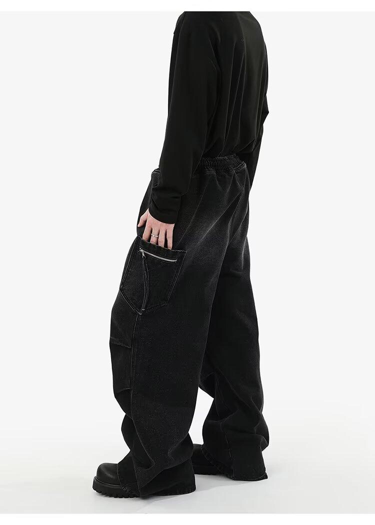 Product Introduction of Clothing High-end Clothing Work Pants Men's Autumn Winter American Style Trendy Multi-pocket Straight Wide-leg Pants Heavy Loose Casual Long Pants 4