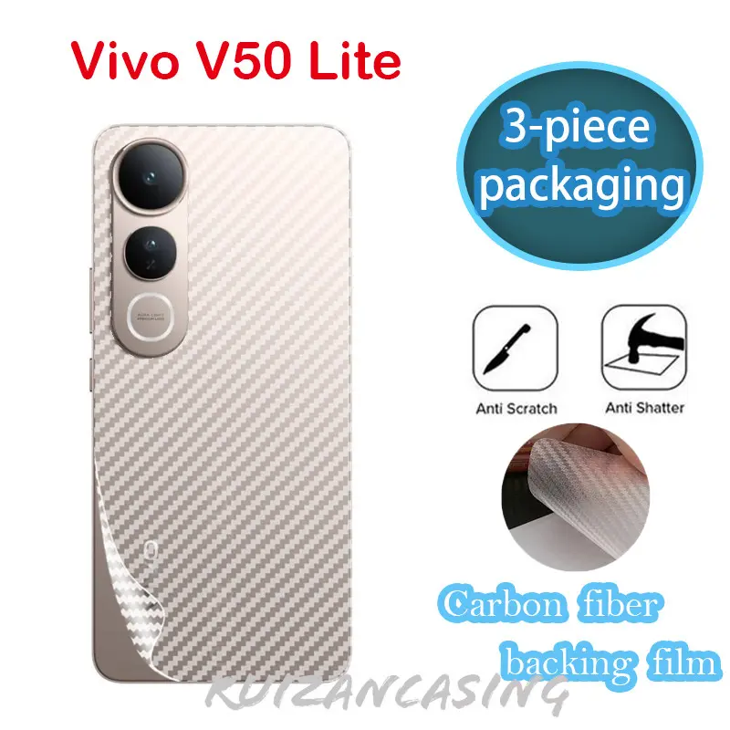 3D Back Carbon Fiber Phone Screen Back Film for Vivo V50 Lite 5G 4G V50Lite V40 Lite V40Lite 2025 Anti-Scratch Protective Sticker Carbon Fiber Film