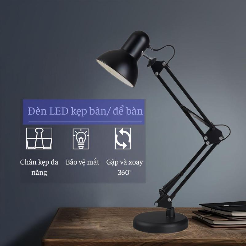 Đèn Bàn Học/Làm Việc, Đèn kẹp bàn Cao Cấp Bóng LED Bảo Vệ Mắt Ánh Sáng Trắng-Vàng-Trắng Ấm denn gut minh hong đèn nối gấp gọn denke p đèn bàn Đèn bàn học Bóng LED Chống Cận Bảo Vệ Mắt denn gut bóng đèn ham blurry lamp