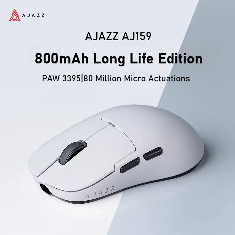 AJAZZ AJ159APEX Tri-mode Long battery life mouse gaming mouse wireless wired bluetooth 800 mAh APW3395 with seat charger 8K