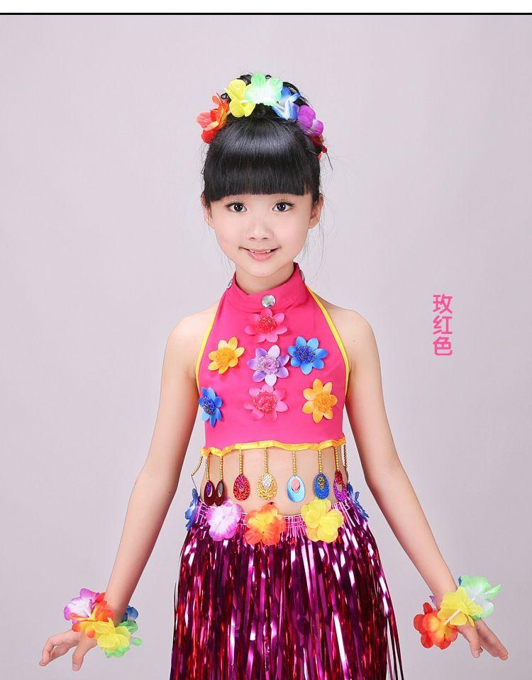 Product Introduction of Quần áo Hula, dành cho trẻ em, Nam và nữ, Trang phục khiêu vũ trẻ em, Quần áo bảo vệ môi trường, Thích hợp cho trang phục trình diễn, Được làm bằng chất liệu Vải Thun 12