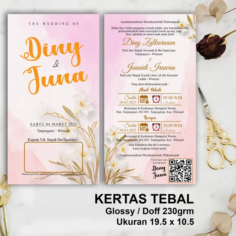 [50pcs]Undangan Pernikahan Murah Custom Mewah Elegan Simpel Unik 3