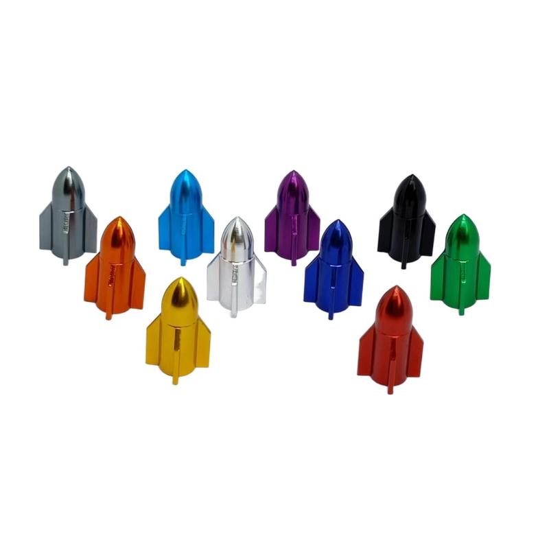 Product Introduction of Cap Air Cap Airtight Cover Aluminum Alloy Car Tire Valve Cap Multicolor Dustproof Motorcycles Air Dust Cap Universal Rocket Shape Aluminum Tire Valve Stem Caps Bicycle 7